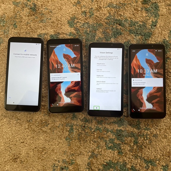 4X AT&T Calypso 2 Satin Silver Unlocked Lot-4 cellphones - Picture 1 of 2
